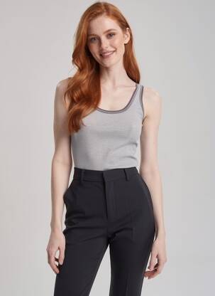 Débardeur stretch sans manche gris EMMEBIVI femme