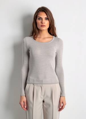 T-shirt manches longues manches longues gris EMMEBIVI femme