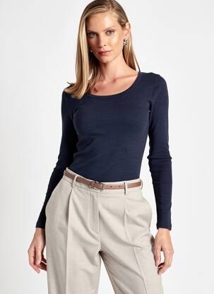 T-shirt manches longues manches longues bleu EMMEBIVI femme