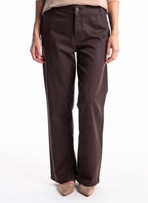 Pantalon droit stretch taille normale marron EVA KAYAN femme
