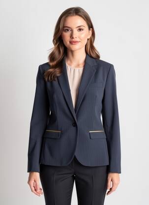 Blazer coupe cintrée bleu EVA KAYAN femme