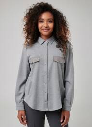 Veste casual coupe droite gris EVA KAYAN femme
