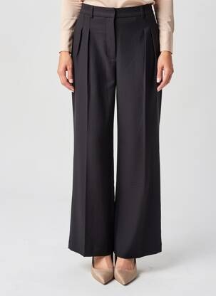 Pantalon large tissage popeline taille normale noir DENIM STUDIO femme