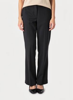 Pantalon droit tissage crêpe taille normale noir FIVE femme
