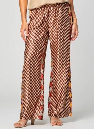 Pantalon large poches taille normale orange ME369 femme