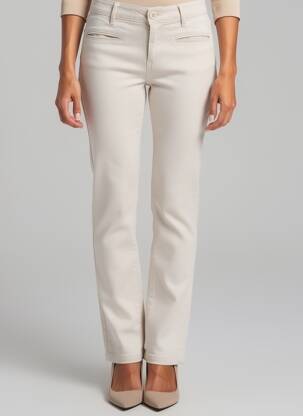 Pantalon slim stretch taille normale beige DENIM STUDIO femme
