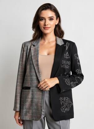 Blazer poches noir ME369 femme