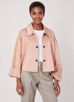 Veste casual coupe droite rose YAYA femme