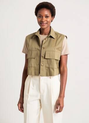 Veste casual finition intérieure doublée vert YERSE femme