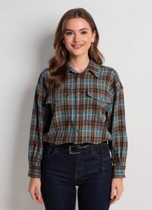 Chemisier coupe cintrée manches longues bleu FIVE femme