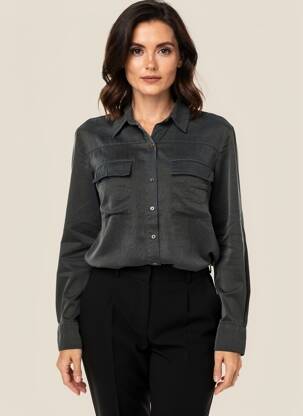 Chemisier coupe fluide manches longues gris SACK'S femme