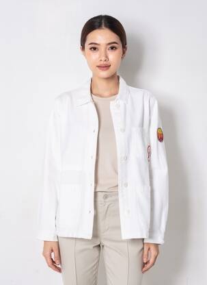 Veste casual poignets boutonnés avec fente blanc FIVE femme