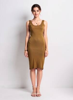 Robe mi-longue sans manche sans manche vert AMERICAN VINTAGE femme