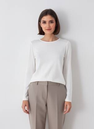 T-shirt manches longues manches longues blanc MAJESTIC FILATURES femme