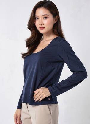 T-shirt manches longues manches longues bleu HARRIS WILSON femme