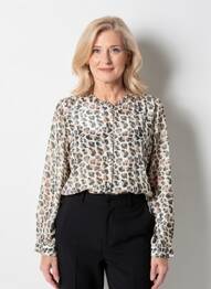 Chemisier coupe fluide manches longues beige FIVE femme