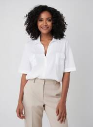 Chemisier manches courtes manches courtes blanc AMERICAN VINTAGE femme