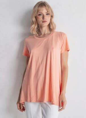 T-shirt stretch manches courtes orange MAJESTIC FILATURES femme
