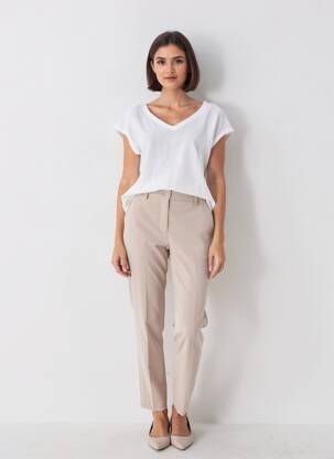 Top coupe fluide manches courtes blanc MAJESTIC FILATURES femme