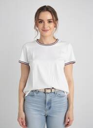 T-shirt stretch manches courtes beige HARTFORD femme