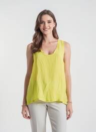 Top coupe fluide sans manche vert AMERICAN VINTAGE femme