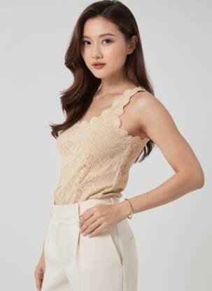 Top stretch sans manche chair CREAM femme