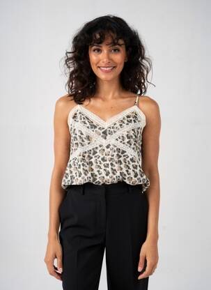 Top stretch fines bretelles beige FIVE femme