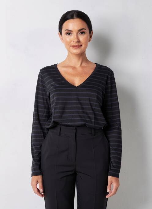 T-shirt manches longues manches longues noir MAJESTIC FILATURES femme