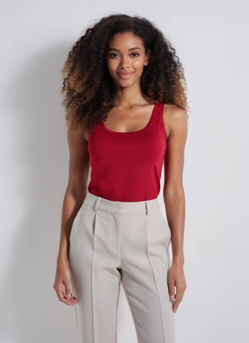 Débardeur coupe ajustée sans manche rouge AMERICAN VINTAGE femme