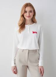 T-shirt manches longues manches longues blanc FIVE femme