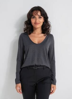 T-shirt manches longues manches longues gris HARTFORD femme