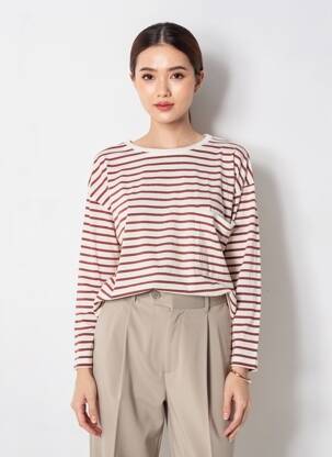 T-shirt manches longues manches longues marron YERSE femme