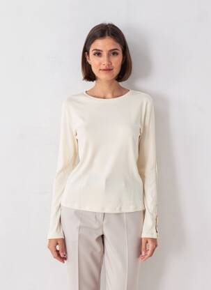 T-shirt manches longues manches longues beige YAYA femme