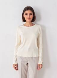 T-shirt manches longues manches longues beige YAYA femme