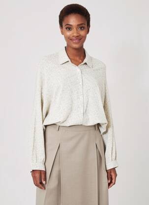 Chemisier coupe droite manches longues gris INDI & COLD femme
