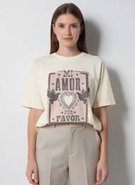 T-shirt coupe droite manches courtes jaune MKT STUDIO femme