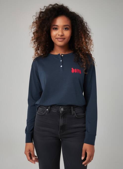 T-shirt manches longues manches longues bleu FIVE femme