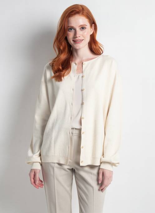 Gilet manches longues stretch beige YAYA femme