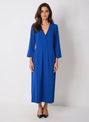 Robe longue manches longues manches longues bleu RIANI femme