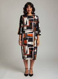 Robe mi-longue manches 3/4 manches 3/4 noir JOSEPH RIBKOFF femme