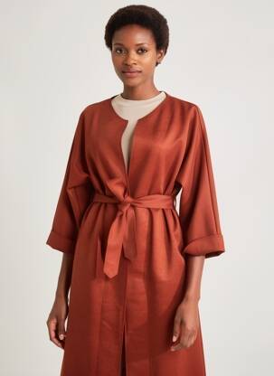 Veste casual col rond marron JOSEPH RIBKOFF femme