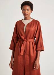 Veste casual col rond marron JOSEPH RIBKOFF femme