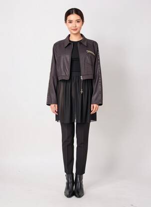 Veste casual col chemisier noir FRED SABATIER femme