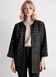 Veste casual tissage suedine noir JOSEPH RIBKOFF femme