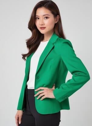 Blazer coupe cintrée vert STREET ONE femme