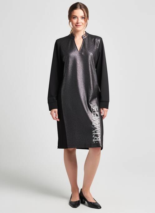 Robe mi-longue manches longues manches longues noir TUZZI femme