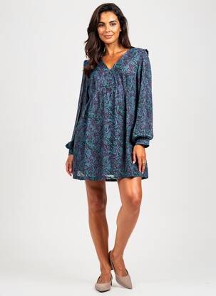 Robe courte manches longues manches longues vert LOLA ESPELETA femme