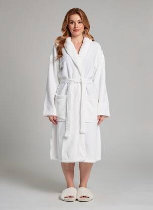 Robe de chambre poches blanc HOTEL MEGASTORE femme