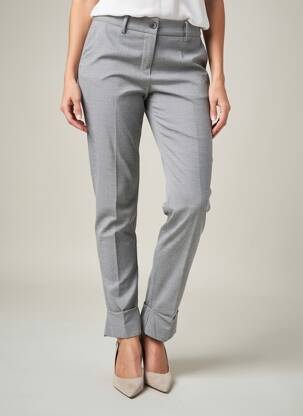 Pantalon chino fermeture zippée sous rabat boutonné taille normale gris GARDEUR femme