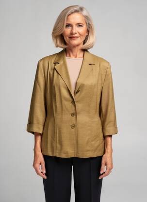Blazer fermeture boutonnée sur le devant vert BARBARA LEBEK femme